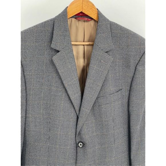 Izod Blazer Men's Size 40S Houndstooth Black Gray Brown 2 Button Sport Coat - Picture 2 of 13